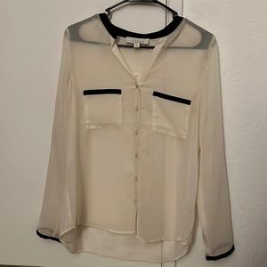 Olive & Oak Long Sleeve Sheer Button Up Shirt